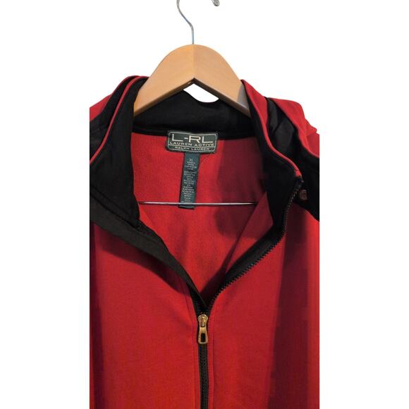 Ralph Lauren Women’s Red & Black Zip Up Hoodie Size XL - Picture 4 of 6